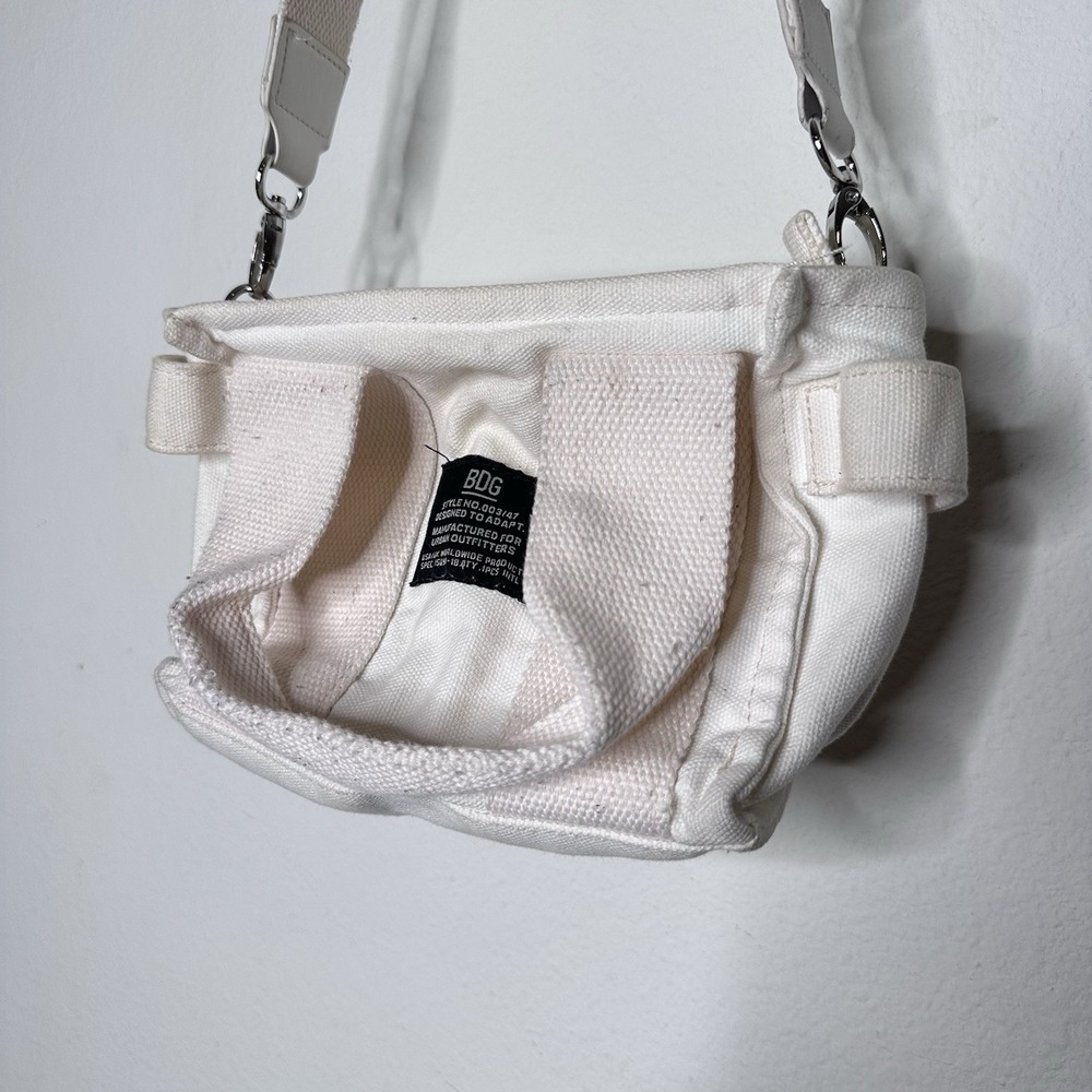 BDG Serena Mini Cotton Canvas Tote Bag Cream w Detachable Shoulder Strap - Picture 2 of 8